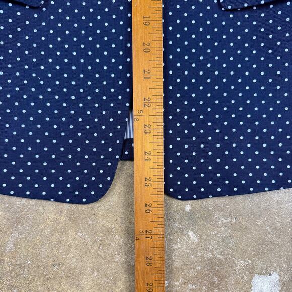 J.Crew Regent Blazer Women’s Size 4 Navy White Polka Dot Linen Jacket - Picture 11 of 12